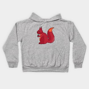 Cheerful Whiskers: Pixel Art Squirrel Design for a Playful Look Kids Hoodie